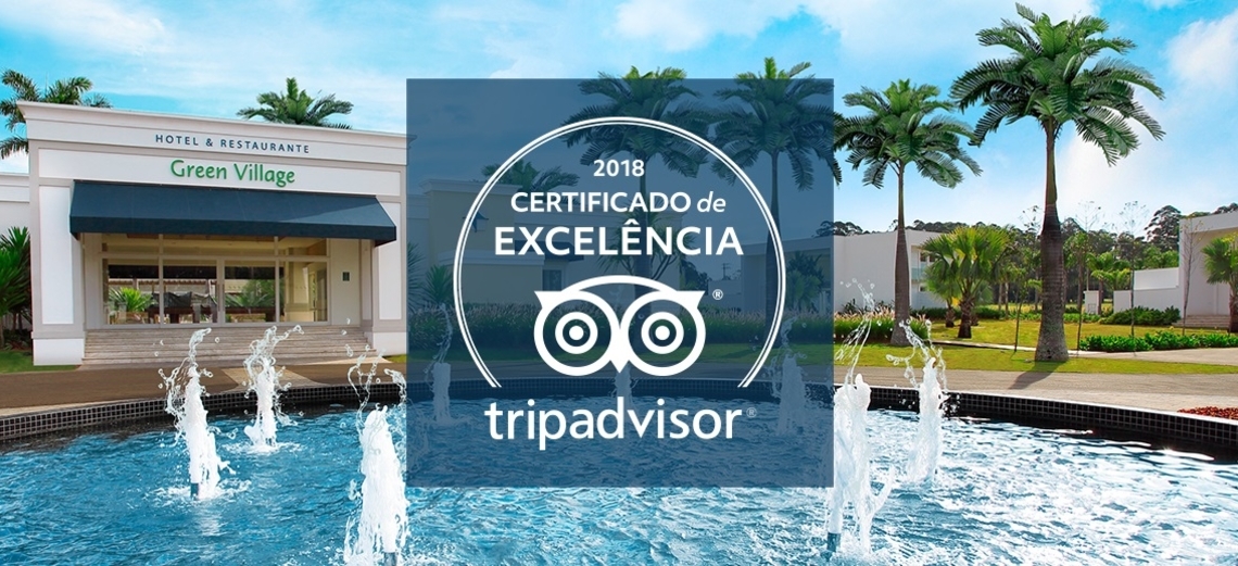 Green Village Hotel e Restaurante conquista Certificado de Excelência TripAdvisor