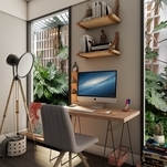 Espaço adaptado em uma sala de estar