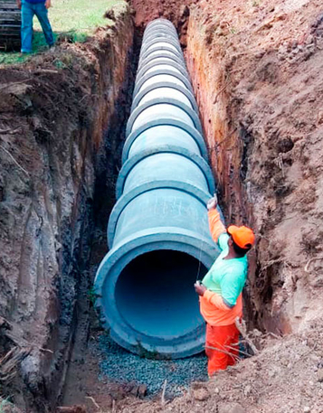 drenagem para escoamento de águas pluviais