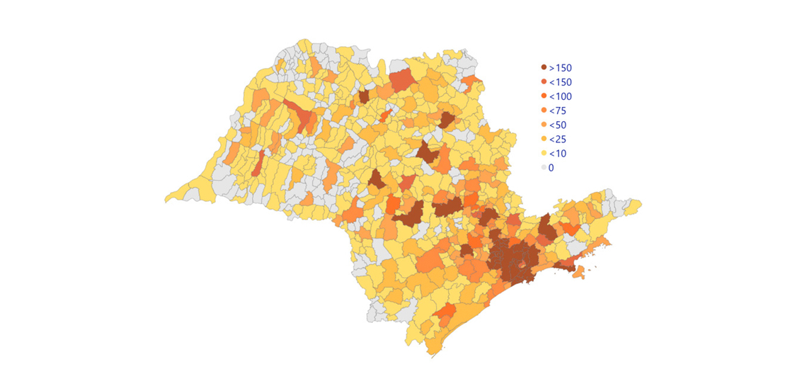 A maioria das cidades pequenas do interior registra poucos casos de coronavírus